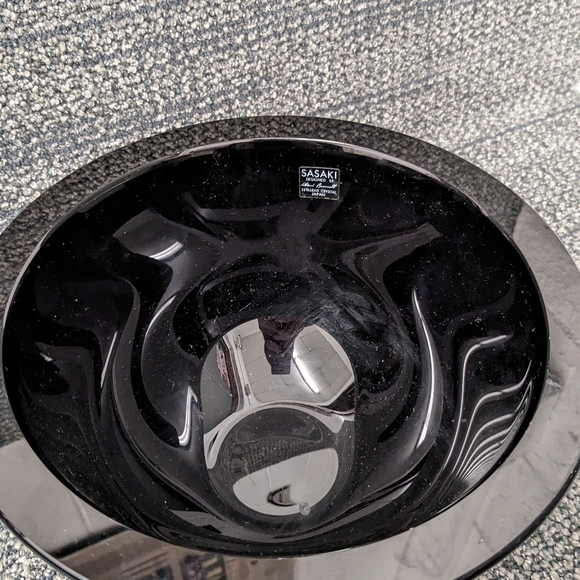 Sasaki Black Amethyst Crystal Geometric Bowl Ward Bennet - Picture 4 of 7